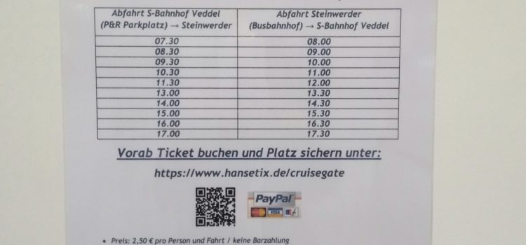 Bus am Kreuzfahrt-Terminal Steinwerder (Hamburg) Reisetipps Steinwerder Cruise Gate Shuttle