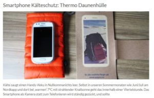 Daunentasche für Handy, Handy warm halten